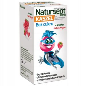 Natursept med kaszel lizaki bez cukru lizaki o smaku malinowym 6 szt.
