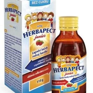Herbapect Junior Bez cukru syrop o smaku malinowym butelka 110 g