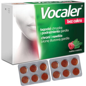 Vocaler bez cukru pastylki do ssania malina z szałwią bez cukru 12 szt.